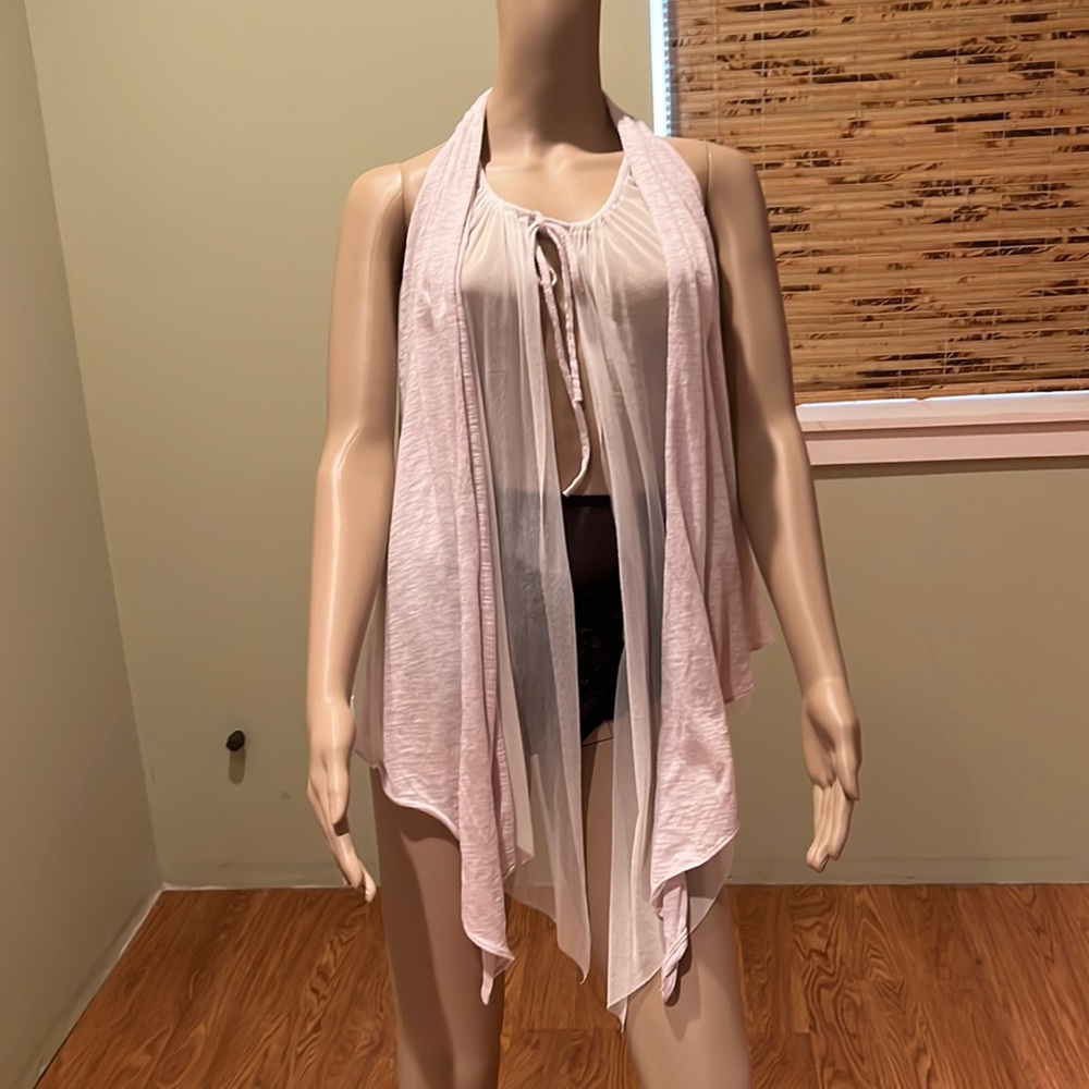 La Rock Light Pink And White Vest Layered Size M